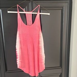 bebe Coral Pink Tie-Dye Racerback Tank